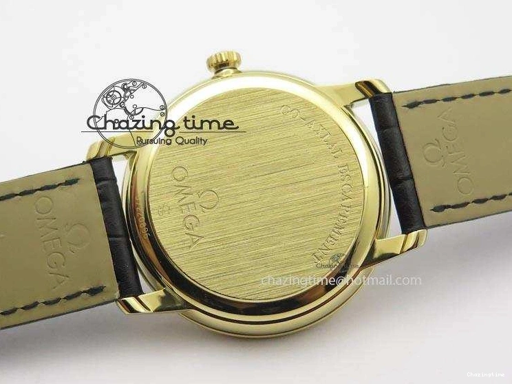 0207 De Ville MK 1:1 Best Edition YG Blue Dial On Black Leather Asian Seagull T1701 (Sec@6) Upgraded 8234